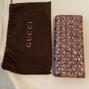 Gucci Pink Python runway edition clutch